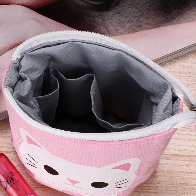 Ytuomzi Telescopic Pencil Pouch Standing Pen Holder Cute Pencil Bags Stand Up Pen Case Cartoon Pencil/Pens Storage Box Canvas+PU Stationery Organizer Makeup Bag with Zipper Closure (Pink) - Image 5